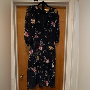 DKNY dark blue floral dress.